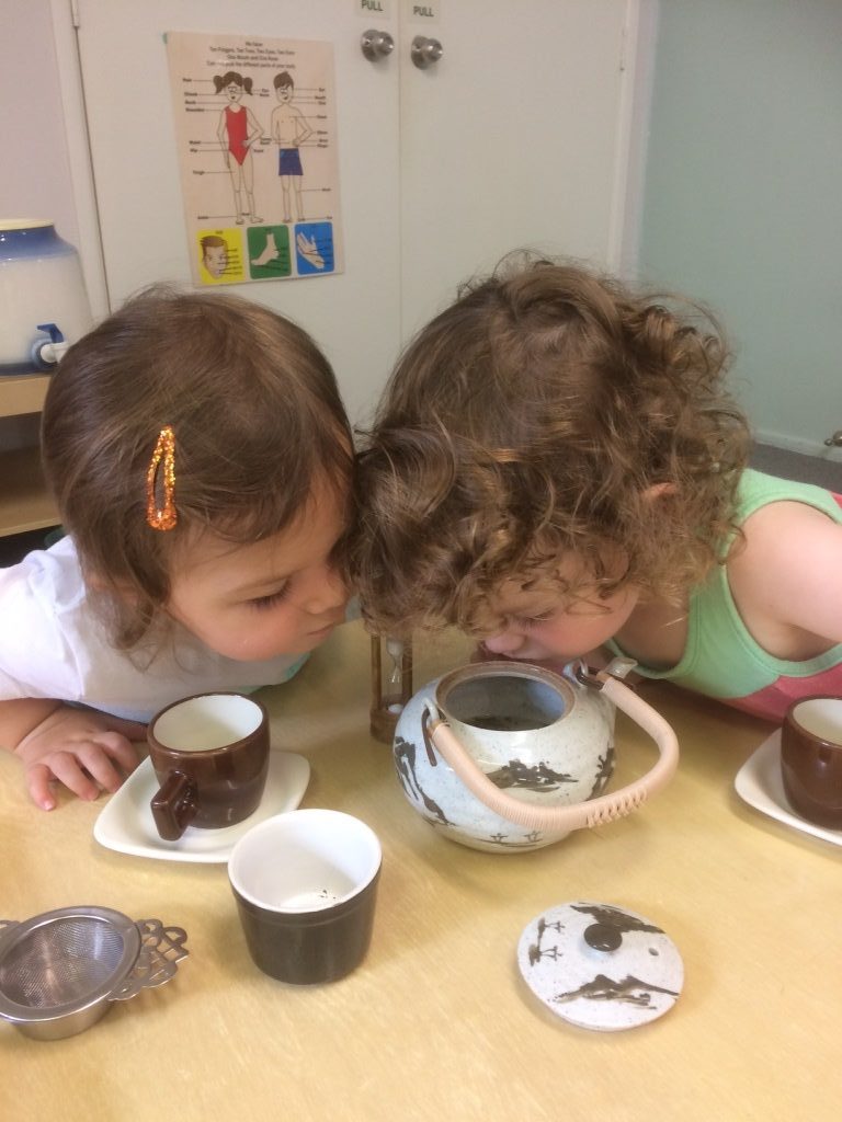 Montessori Tadpole learners make tea